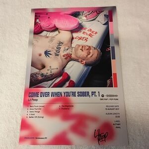 2/$10 Lil Peep 'Come Over When You're Sober, Pt. 1' Thick Cardstock Poster